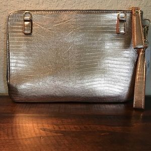 NWT Topshop Rose Gold Clutch w/Detachable Strap